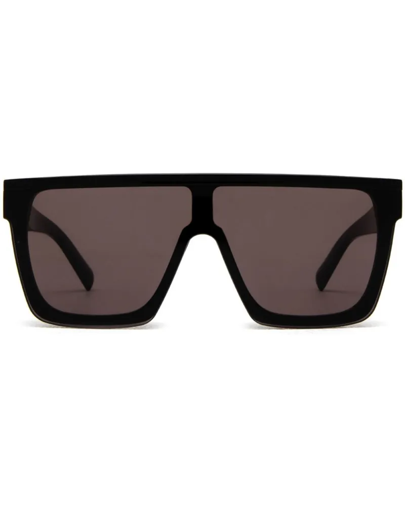 Saint Laurent Sonnenbrille mit Shield-Gestell - Schwarz Schwarz