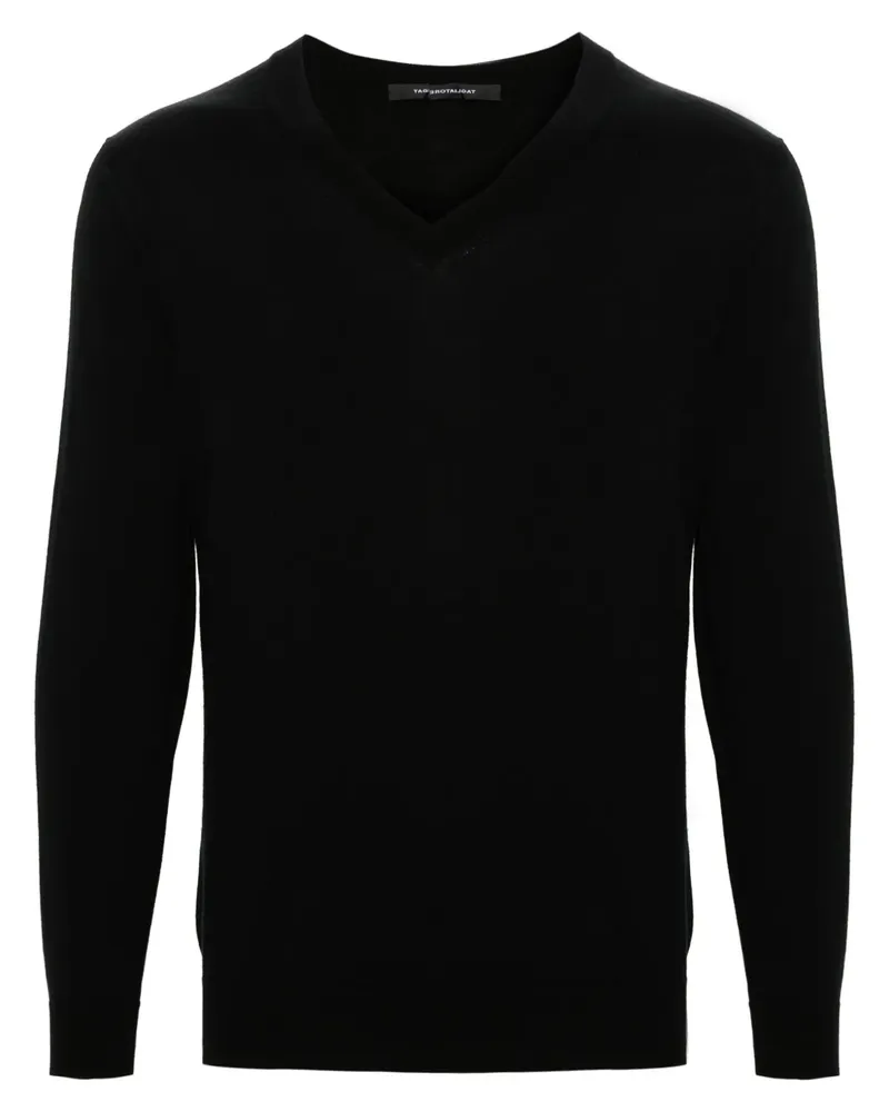 Tagliatore Fein gerippter Hyde Pullover - Schwarz Schwarz