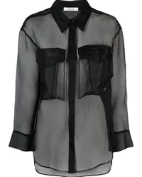 Dorothee Schumacher Semi-transparente Seidenbluse Schwarz