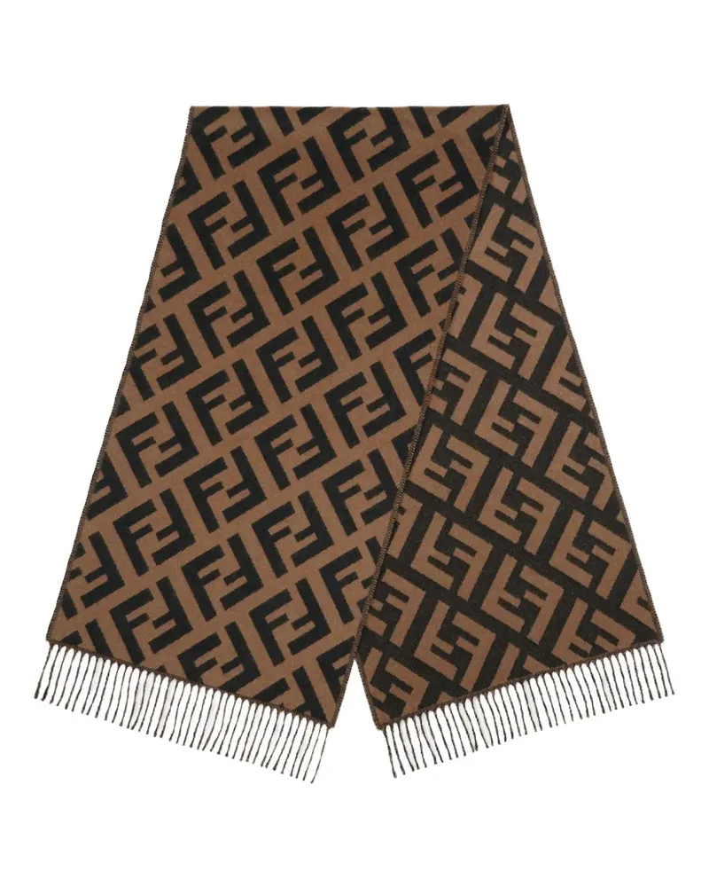 Fendi Strickschal mit Jacquard-Logos - Braun Braun