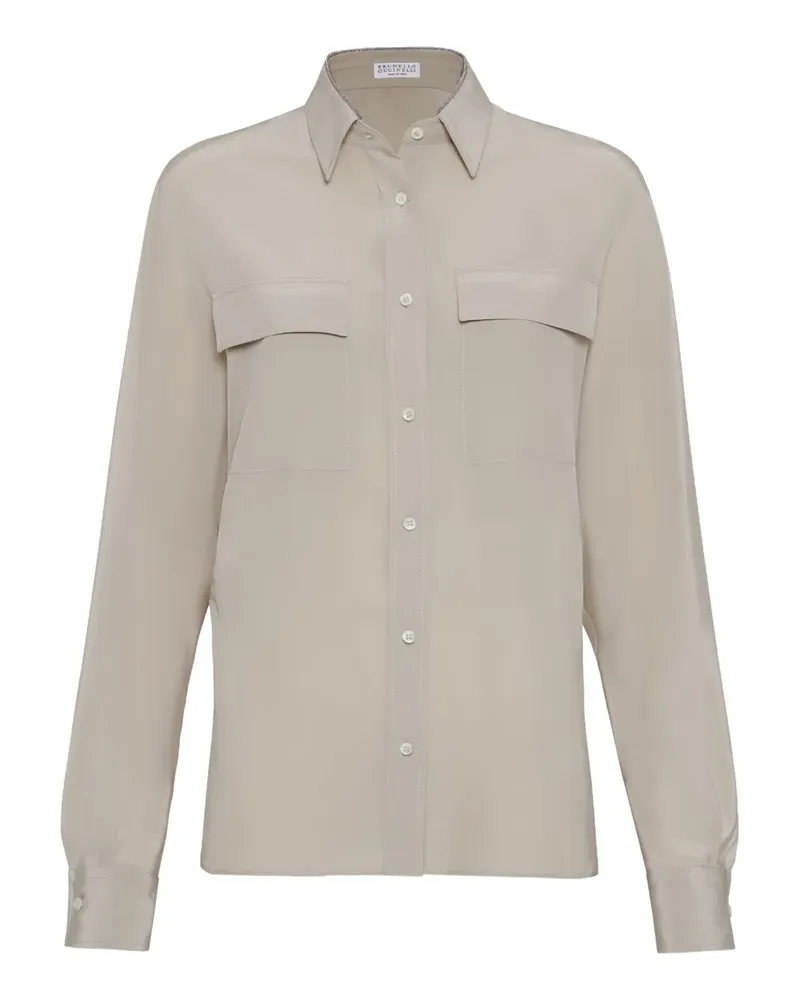 Brunello Cucinelli Hemd aus Crêpe de Chine - Nude Nude