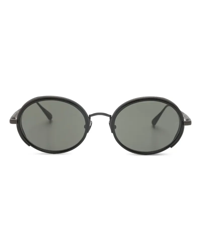 Linda Farrow Finn Sonnenbrille mit rundem Gestell - Schwarz Schwarz