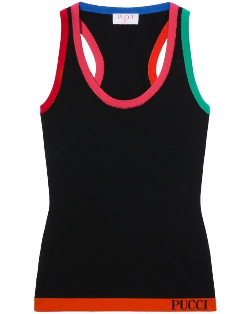 Emilio Pucci Top mit Strickmuster - Schwarz Schwarz