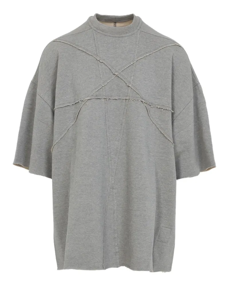DRKSHDW by Rick Owens Ausgefranstes T-Shirt mit Einsätzen - Grau Grau