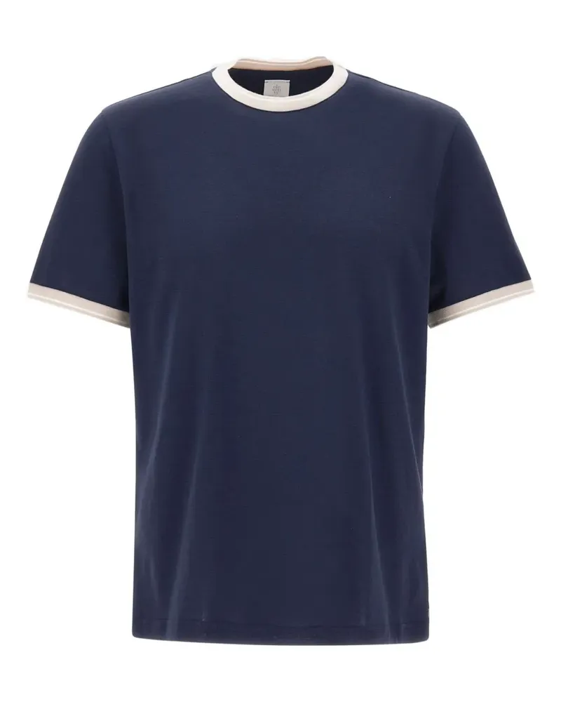 Eleventy T-Shirt mit Kontrastdetails - Blau Blau