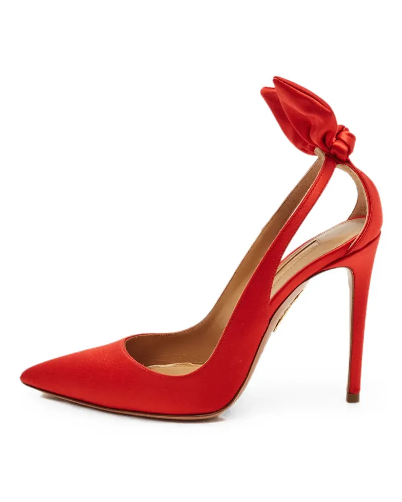 Aquazzura Bow Tie Pumps mit Mesh-Absatz - Rot Rot