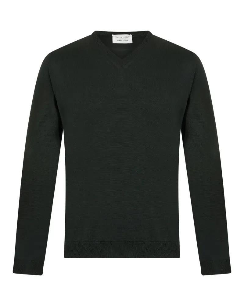 Roberto Collina fine-knit V-neck sweater - Grün Grün