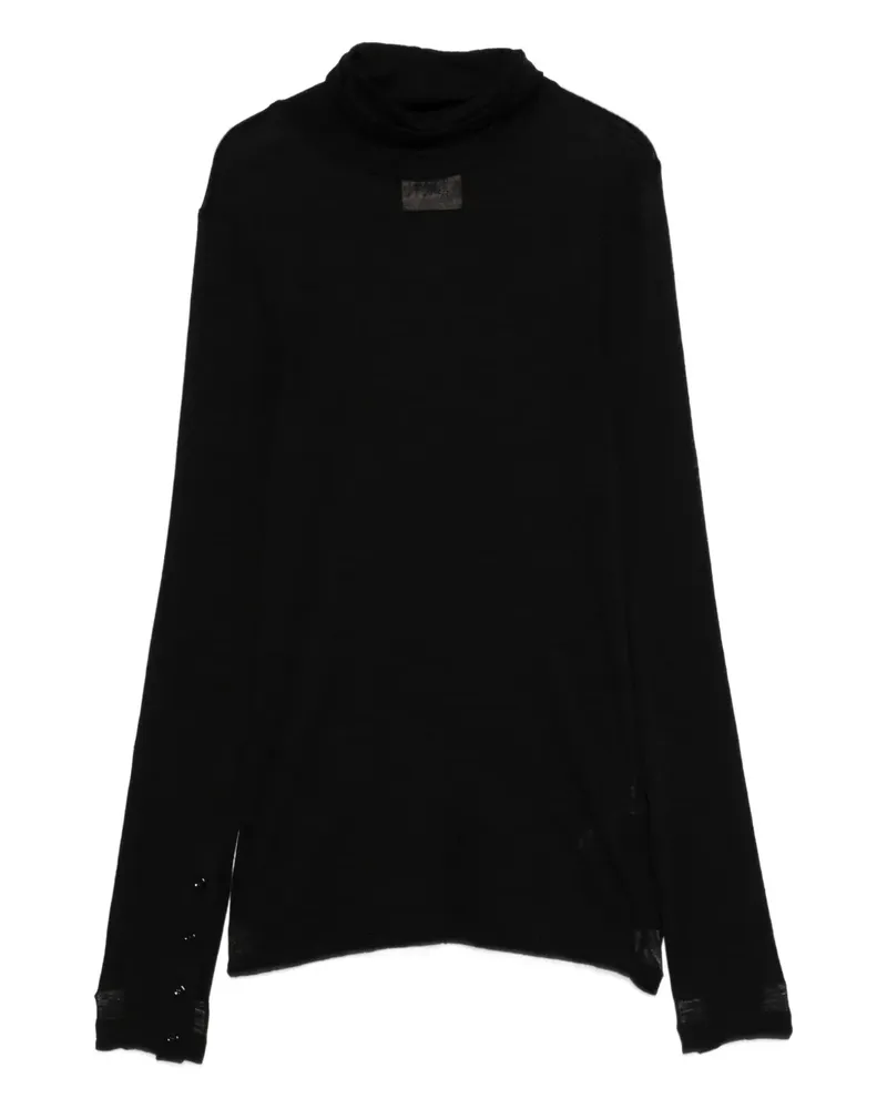 Semicouture Oberteil mit Stehkragen - Schwarz Schwarz