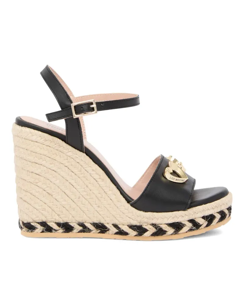 Moschino Espadrilles mit Herzapplikation - Schwarz Schwarz