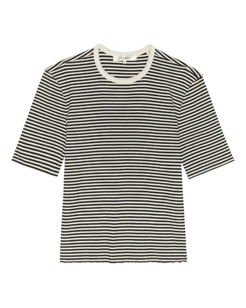 Frame Denim Geripptes T-Shirt mit Streifen - Weiß Weiß