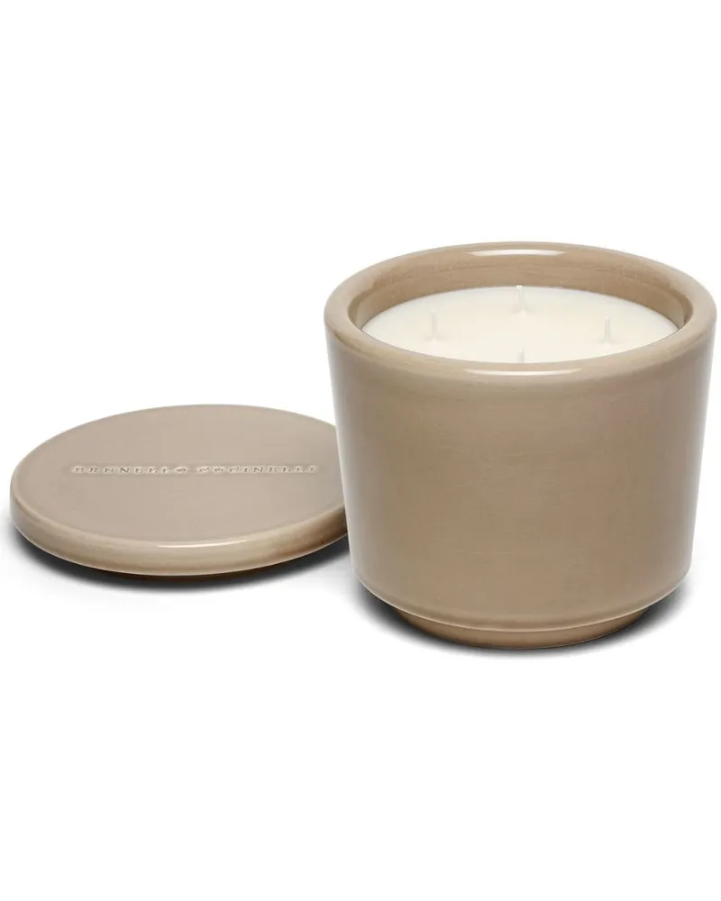 Brunello Cucinelli Keramikkerze mit Logo-Gravur - Nude Nude