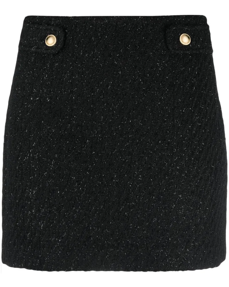 Michael Kors Tweed-Minirock mit hohem Bund - Schwarz Schwarz