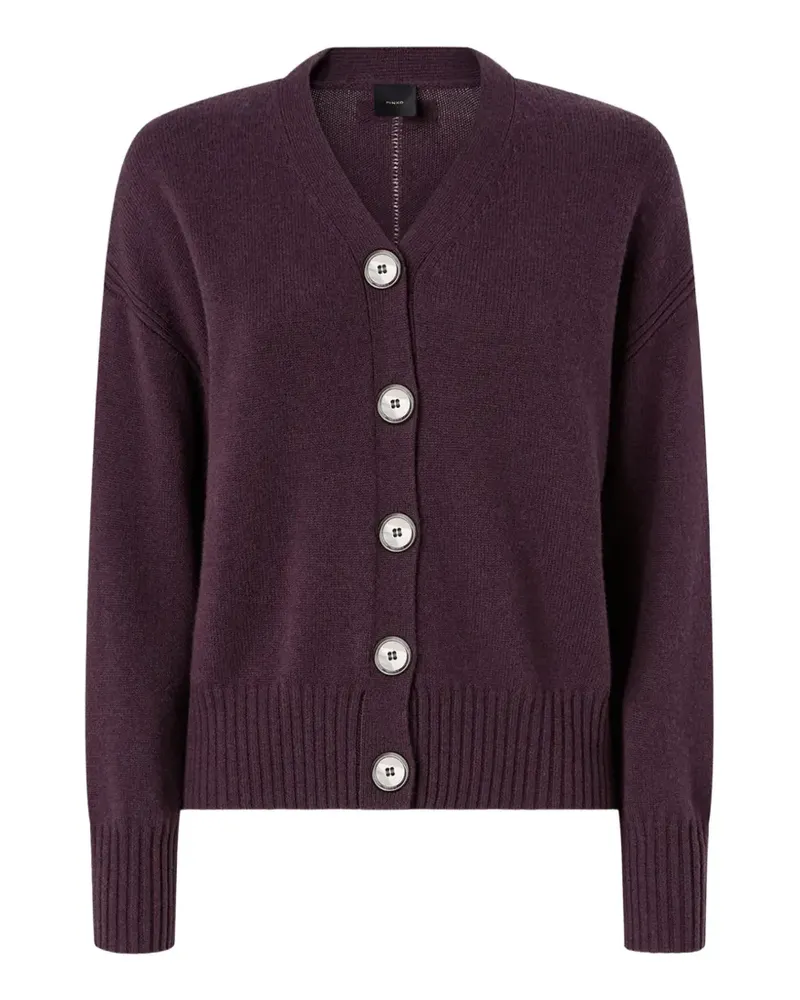 Pinko wool and cashmere cardigan with metallic V detail - Violett Violett