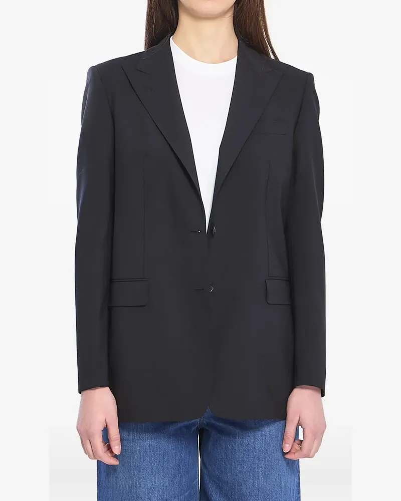 Tagliatore peak-lapel single-breasted blazer - Schwarz Schwarz