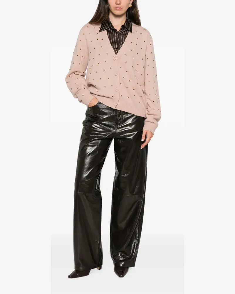 Liviana Conti crystal-embellished V-neck cardigan - Rosa Rosa