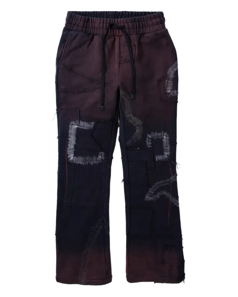 WHO DECIDES WAR patchwork track pants - Schwarz Schwarz