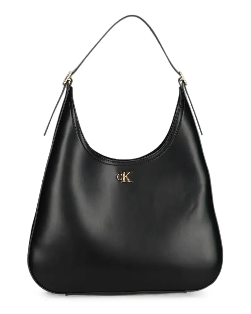 Calvin Klein Schultertasche mit Logo-Schild - Schwarz Schwarz