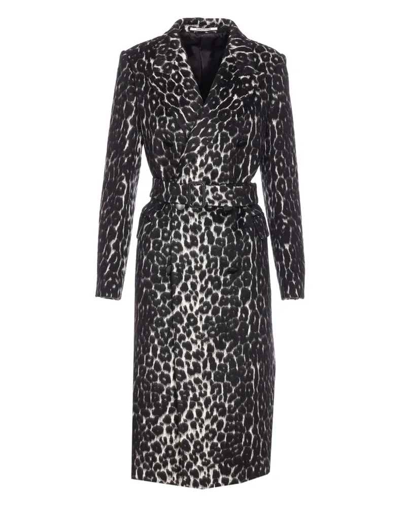 Tagliatore Mantel mit Leoparden-Print - Schwarz Schwarz