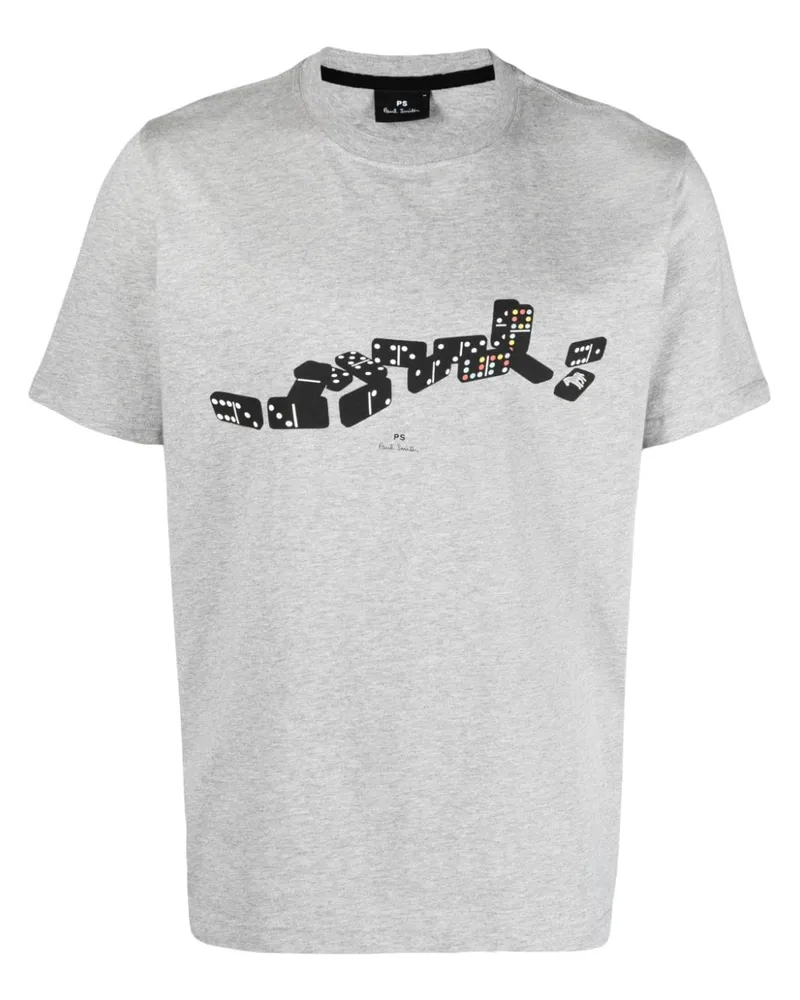 Paul Smith T-Shirt aus Bio-Baumwolle mit Domino-Print Grau