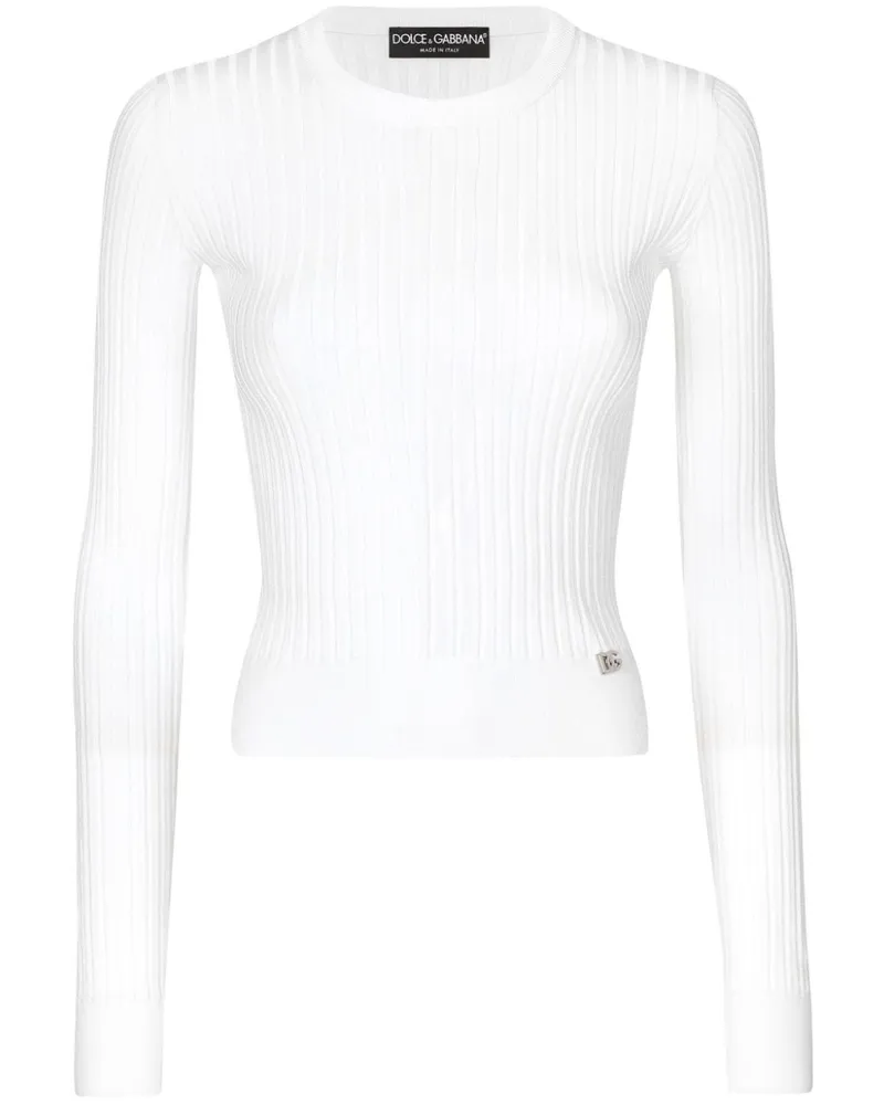 Dolce & Gabbana Cardigan mit Logo - Weiß Weiß