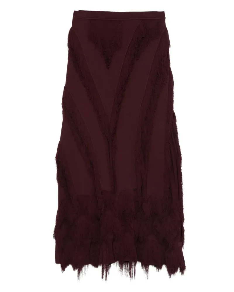Ulla Johnson Midirock mit Fransen - Rot Rot