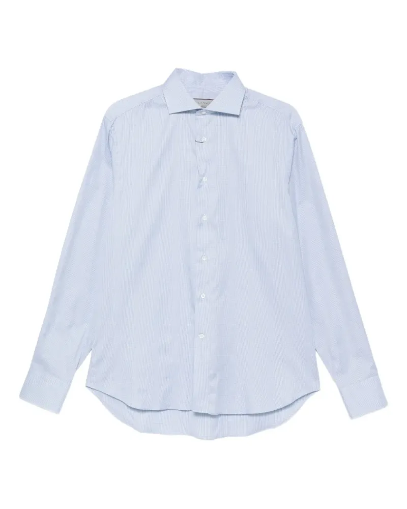 Canali Hemd mit Mikro-Karomuster - Blau Blau