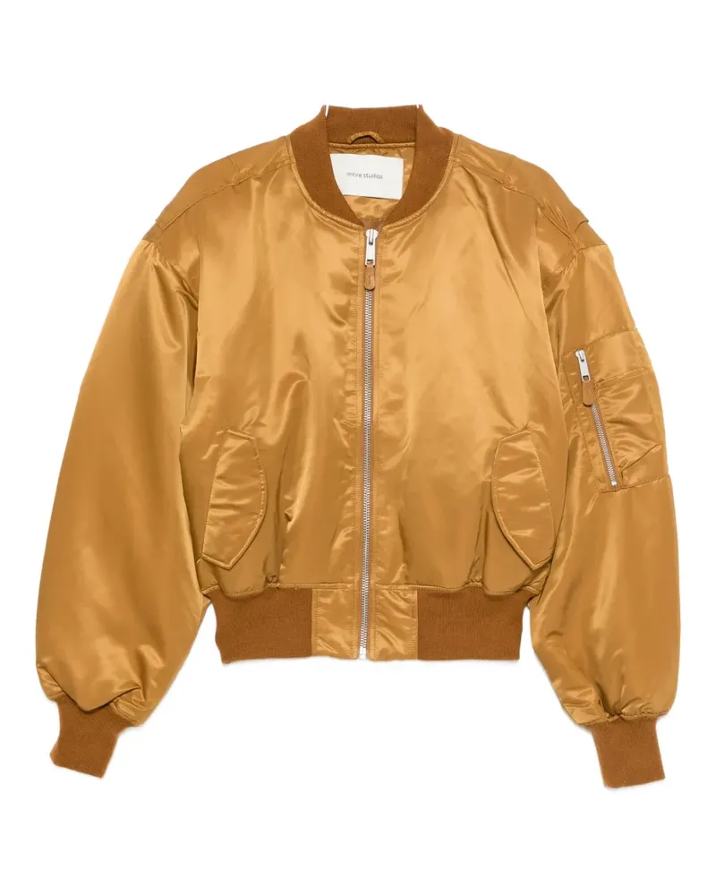 Entire Studios cropped broad bomber jacket - Braun Braun