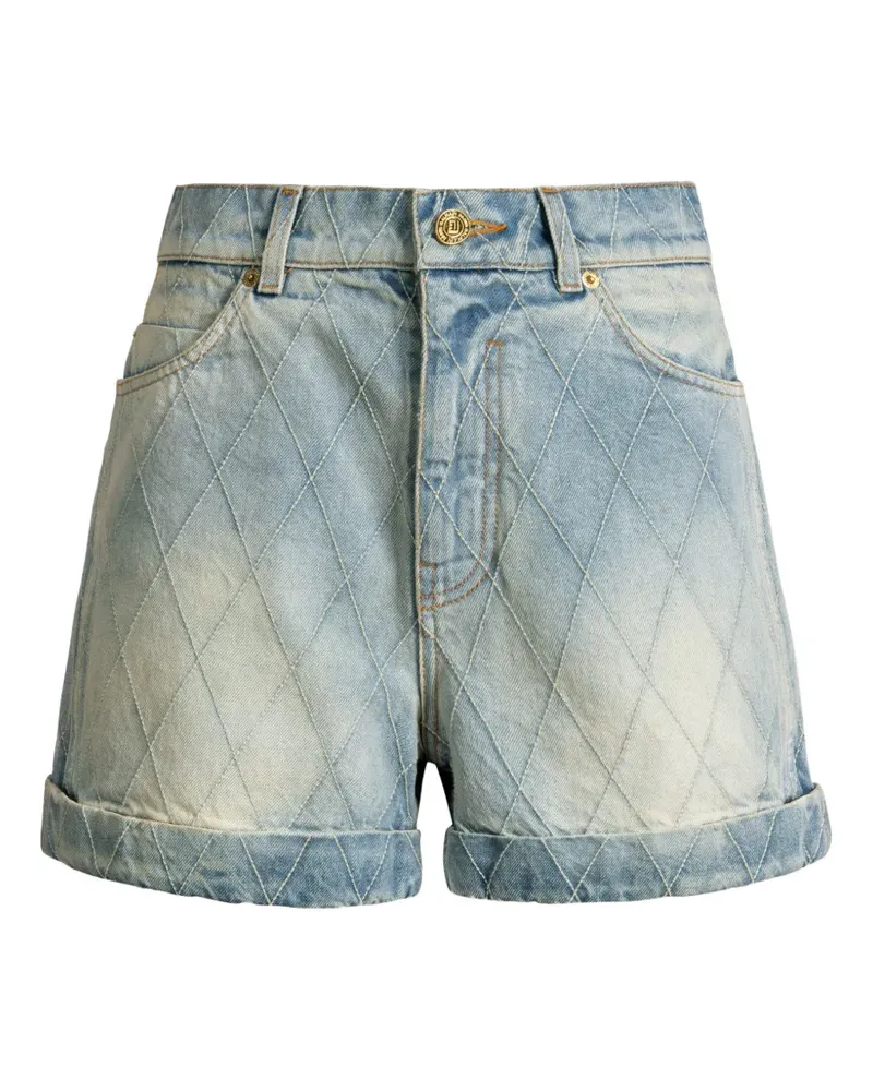 Balmain Jeansshorts mit Steppnähten - Blau Blau