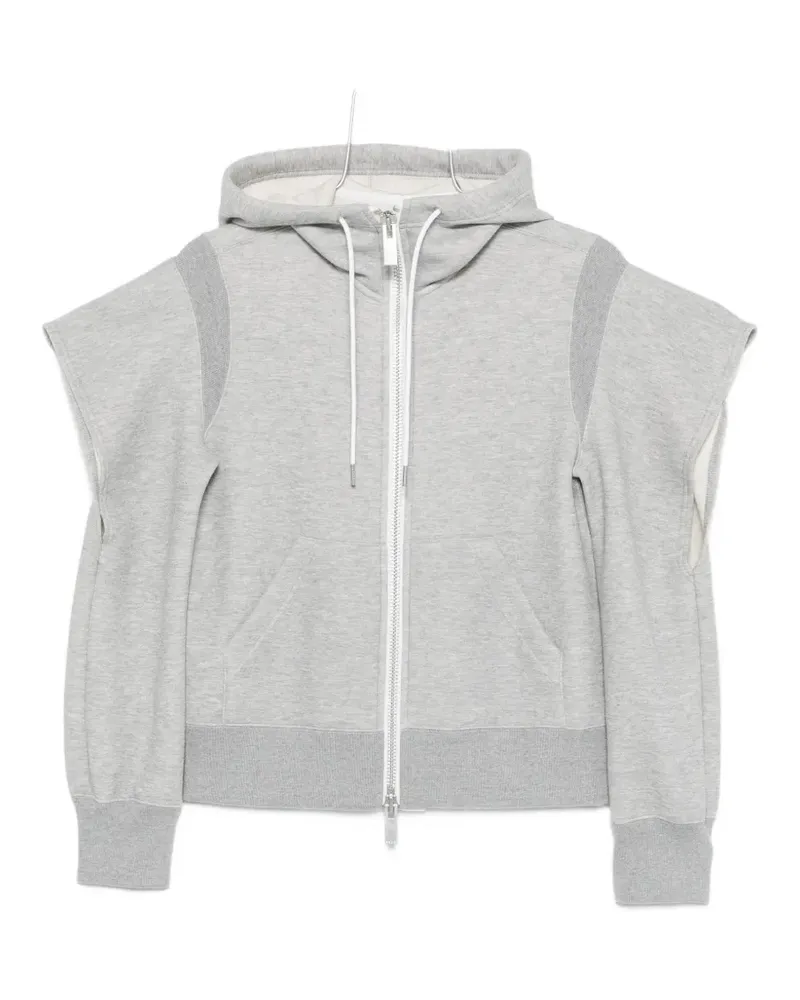 Sacai zip-fastening hoodie - Grau Grau