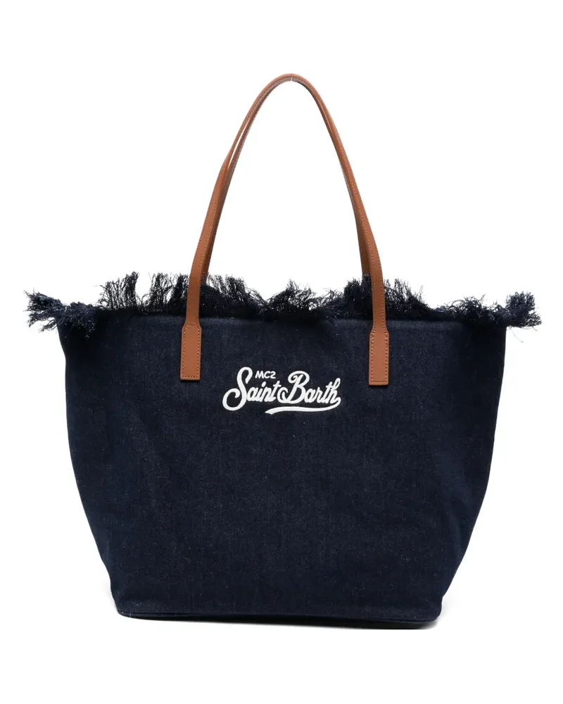 MC2 Saint Barth City logo-embroidered tote bag - Blau Blau