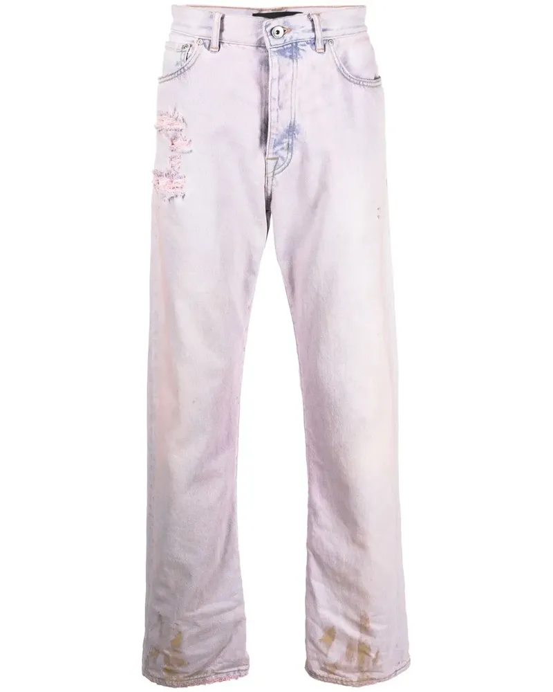 PURPLE BRAND Gerade Jeans im Distressed-Look - Rosa Rosa