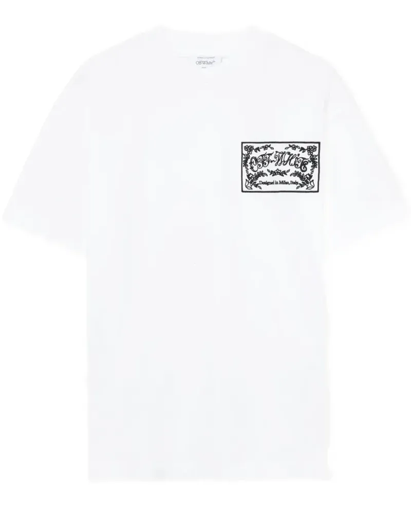 OFF-WHITE embroidered paisley-logo T-shirt - Weiß Weiß