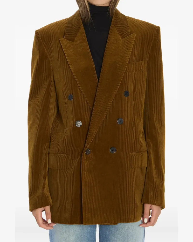 Saint Laurent Doppelreihiges Sakko aus Cord - Braun Braun