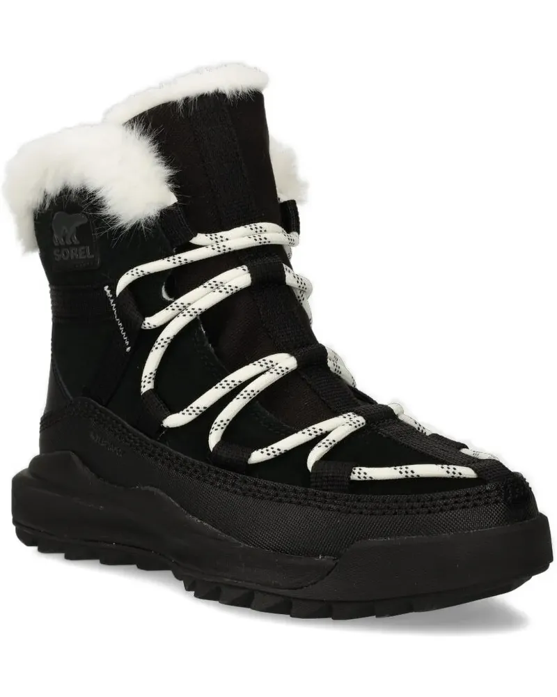 Sorel Schnürstiefel aus Faux Fur - Schwarz Schwarz