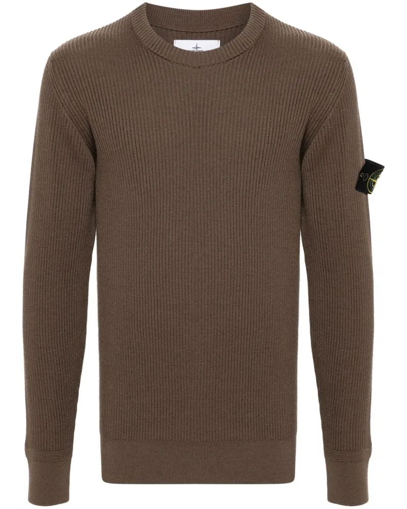 Stone Island Pullover mit Kompass-Patch - Braun Braun