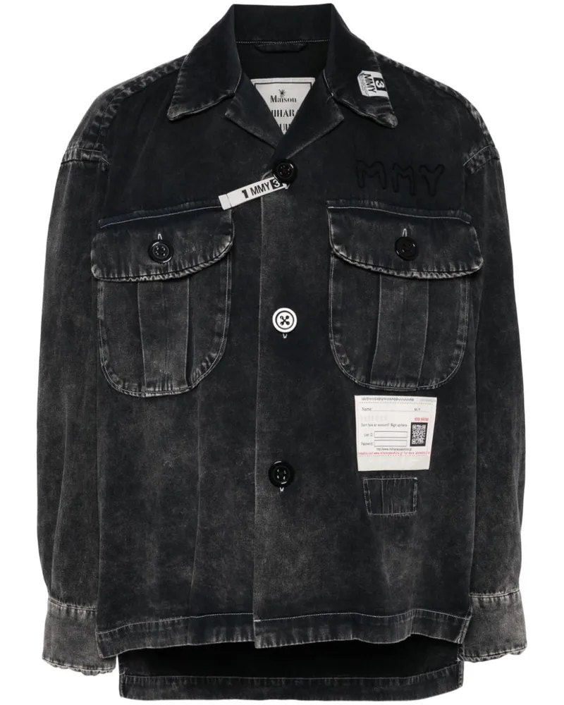 MIHARAYASUHIRO Ausgeblichenes Jeanshemd - Schwarz Schwarz