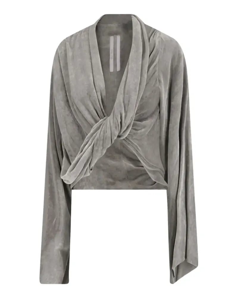 Rick Owens knot-detail long-sleeve top - Grau Grau