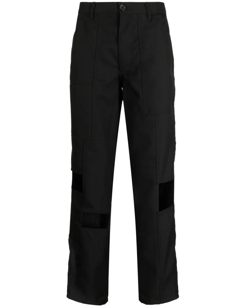 Comme des Garçons Cropped-Hose mit Kontrasteinsätzen - Schwarz Schwarz