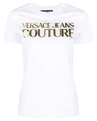 Versace Jeans T-Shirt mit Logo-Print Weiß