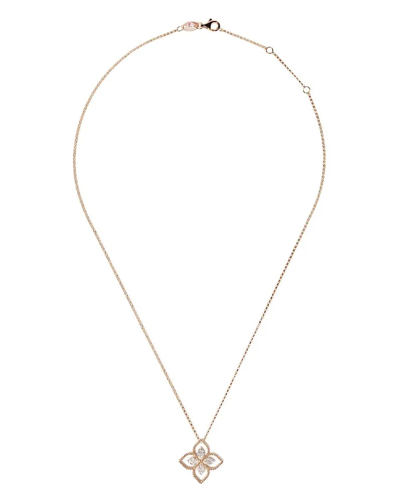 Roberto Coin 18kt 'Princess Flower' Rotgoldhalskette mit Diamanten - Rosa Rosa