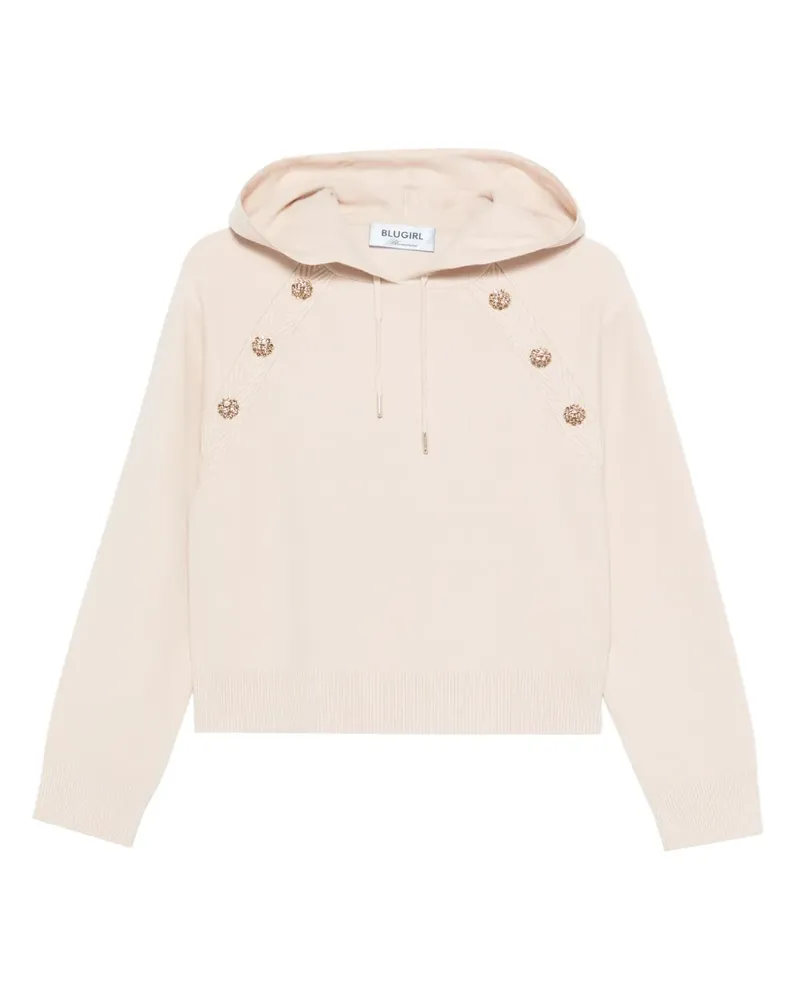 Blumarine Hoodie mit Zierknöpfen - Nude Nude