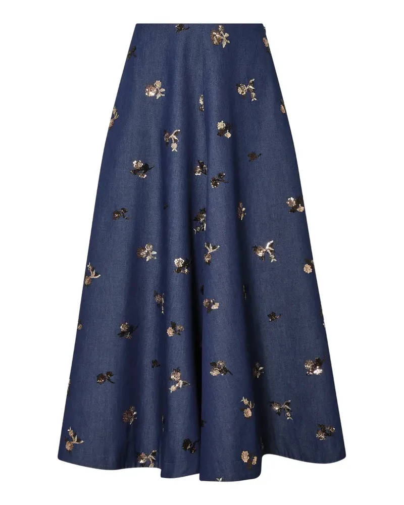 Altuzarra sequin-embellished floral-print skirt - Blau Blau