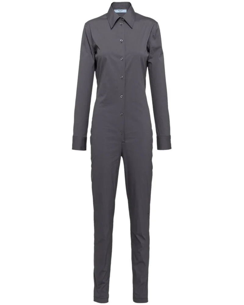 Prada Langärmeliger Jumpsuit - Grau Grau