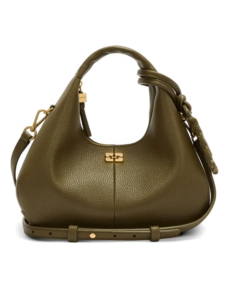 Ganni Shopper mit Logo-Schild - Grün Grün
