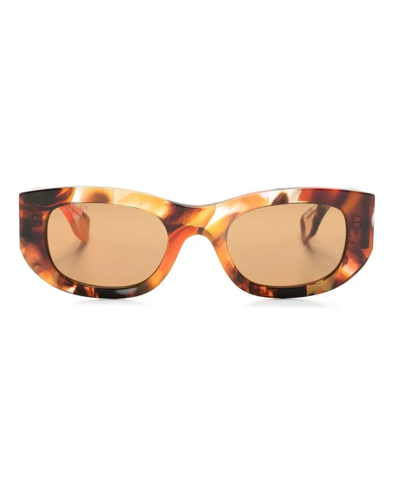 Gucci Eckige Sonnenbrille - Braun Braun