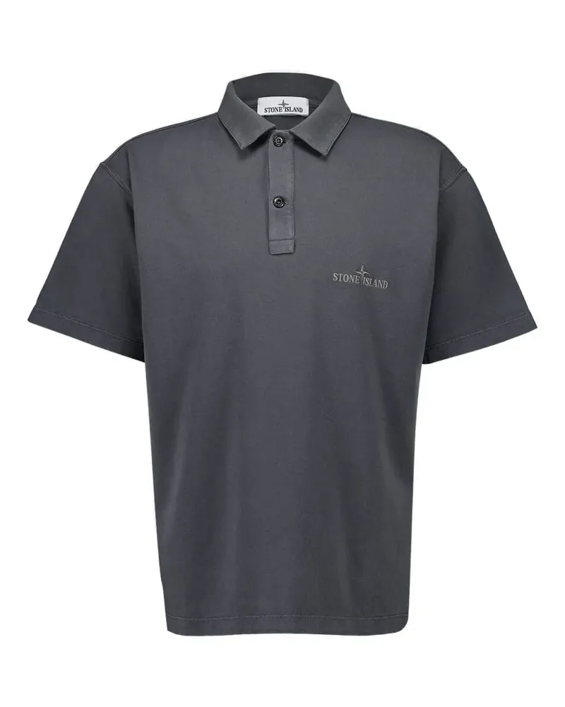 Stone Island Poloshirt mit Logo-Print - Grau Grau
