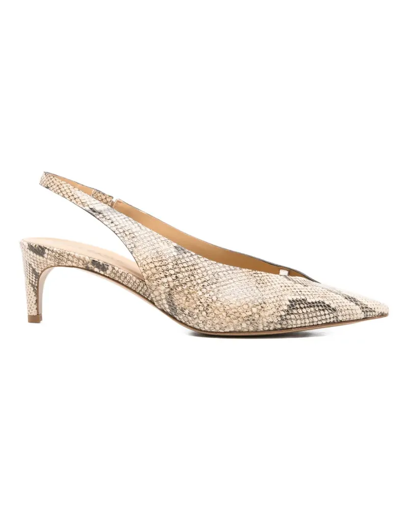 Roberto del Carlo Paris snakeskin-effect pumps - Nude Nude