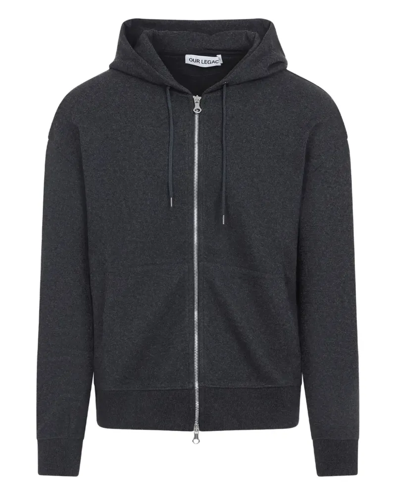 Our Legacy Kapuzenjacke mit Reißverschluss - Schwarz Schwarz