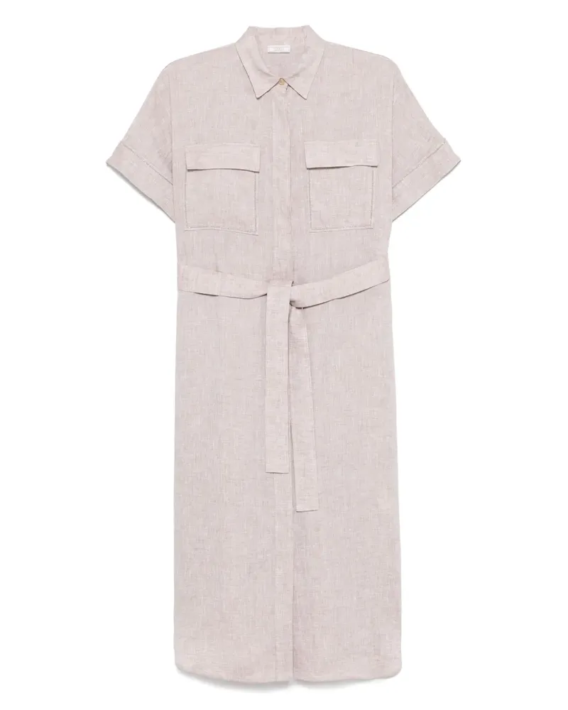 Peserico Midikleid aus Leinen - Nude Nude