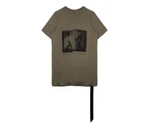 Level T graphic-print ribbon-detail T-shirt - Grün